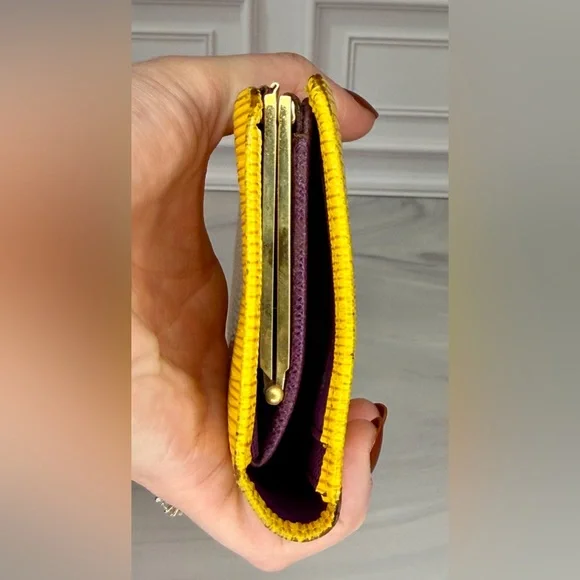 Louis Vuitton Yellow and Purple Epi Leather Long Kiss Lock Wallet | Vintage - Picture 6 of 9